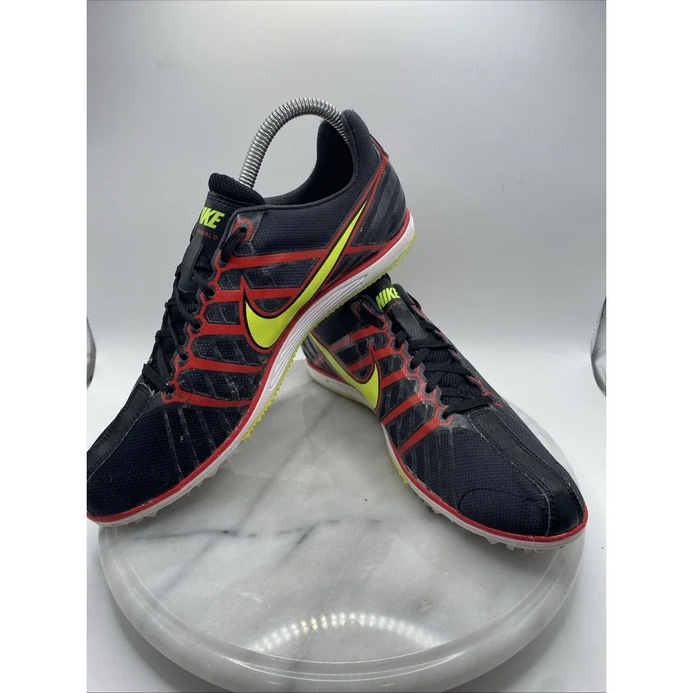 Men's Size 9 Nike Rival D Distance Spikes 468649-036 Black Red Green Track *Read